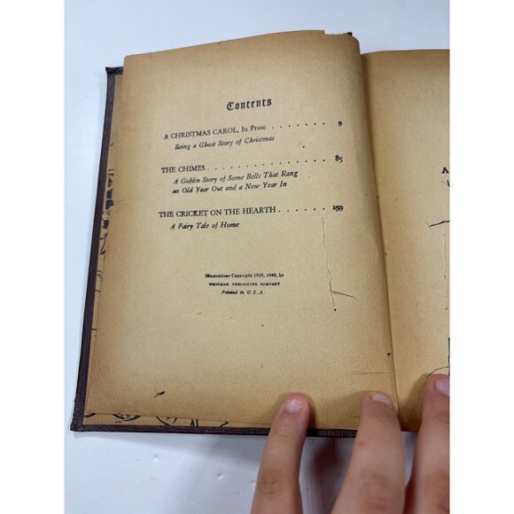 Vintage Charles Dickens Christmas Stories Book 1939 Edition Hardcover - Picture 3 of 4